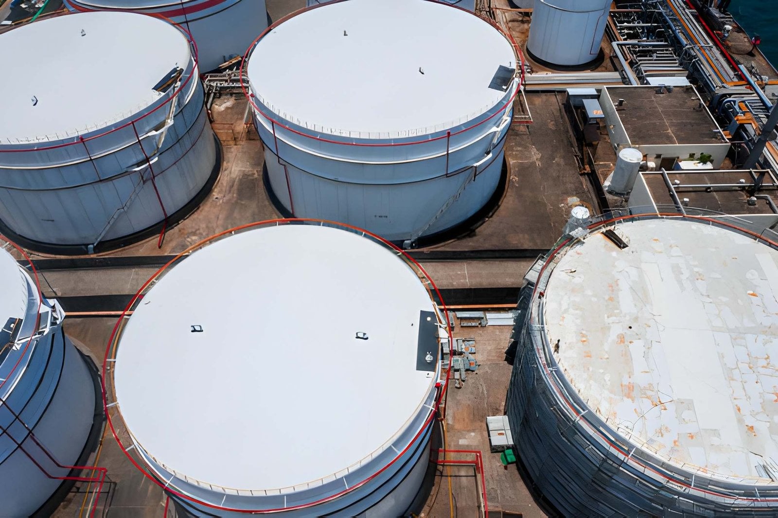 Industrial bulk liquid storage tanks
